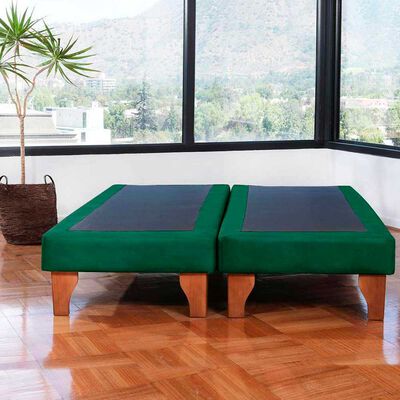 Imagen 1 del producto Base Europea Dividida Latam Home 2 Plazas Zen Tela Velvet Verde
