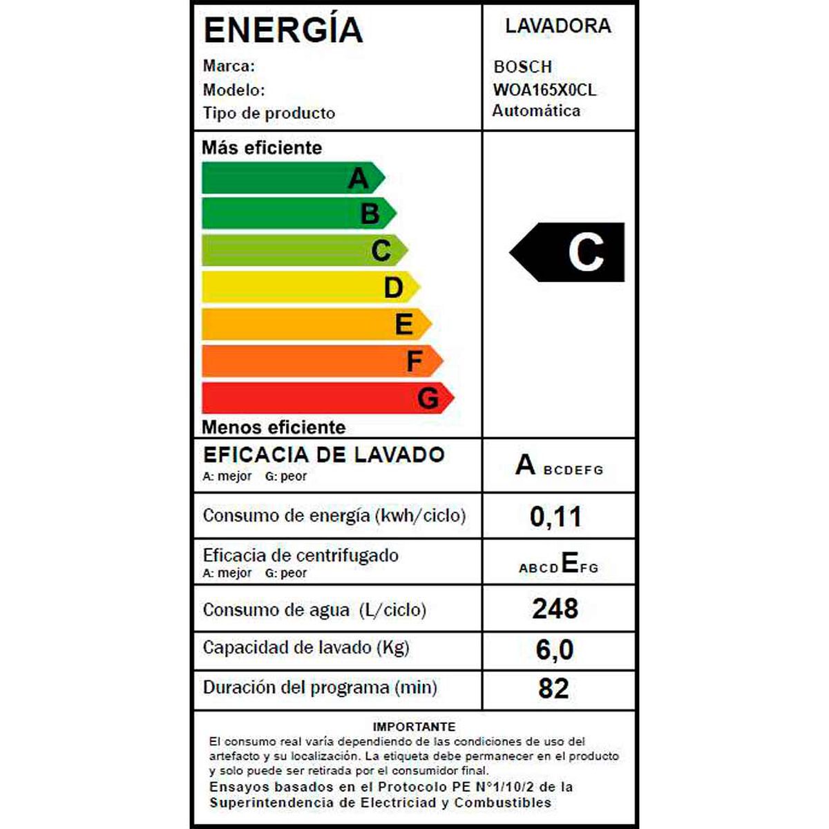 Lavadora Automática Bosch WOA165X0CL