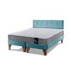 Cama Europea Latam Home Base Dividida 2 Plazas Zen Best Turquesa + Respaldo