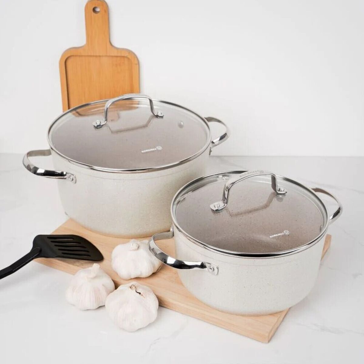 Bater&iacute;a de Cocina Korkmaz 7 Piezas de Granito Beige A1272