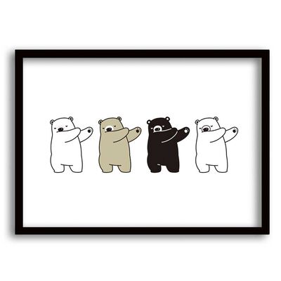 Cuadro Decorativo Retela Osos 70 x 50 cm