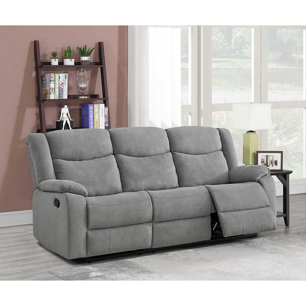 Sofá Reclinable Casanova Denver 3 Cuerpos Gris