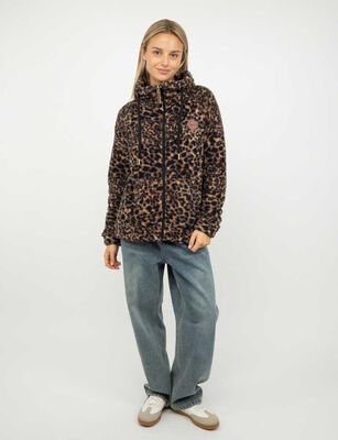 Imagen 2 del producto Polerón Peludo Mujer Icono Animal, Crudo, Negro, Print-1