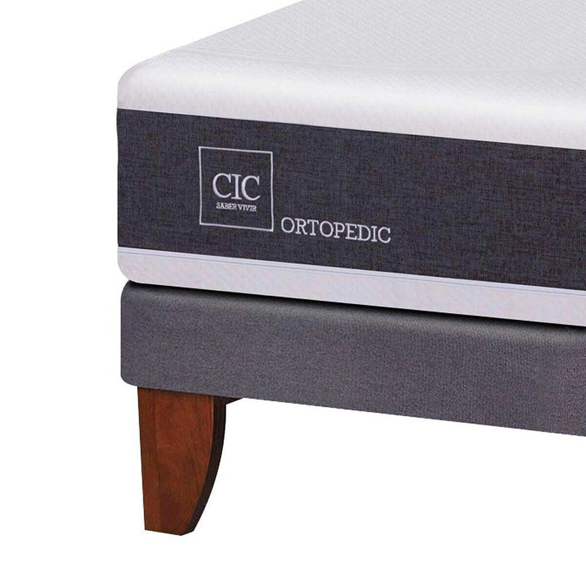 Cama Europea CIC Base Dividida 2 Plazas Ortopedic + Plum&oacute;n