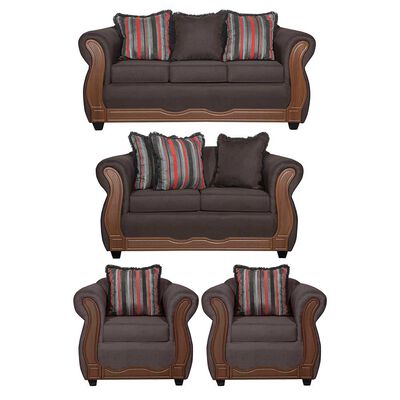 Juego de Living Black Factory Sofia 7 Cuerpos Café