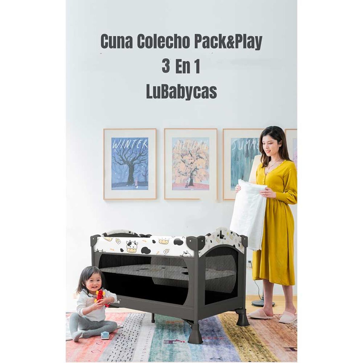 Cuna Colecho Corral con Colchón Lubabycas León