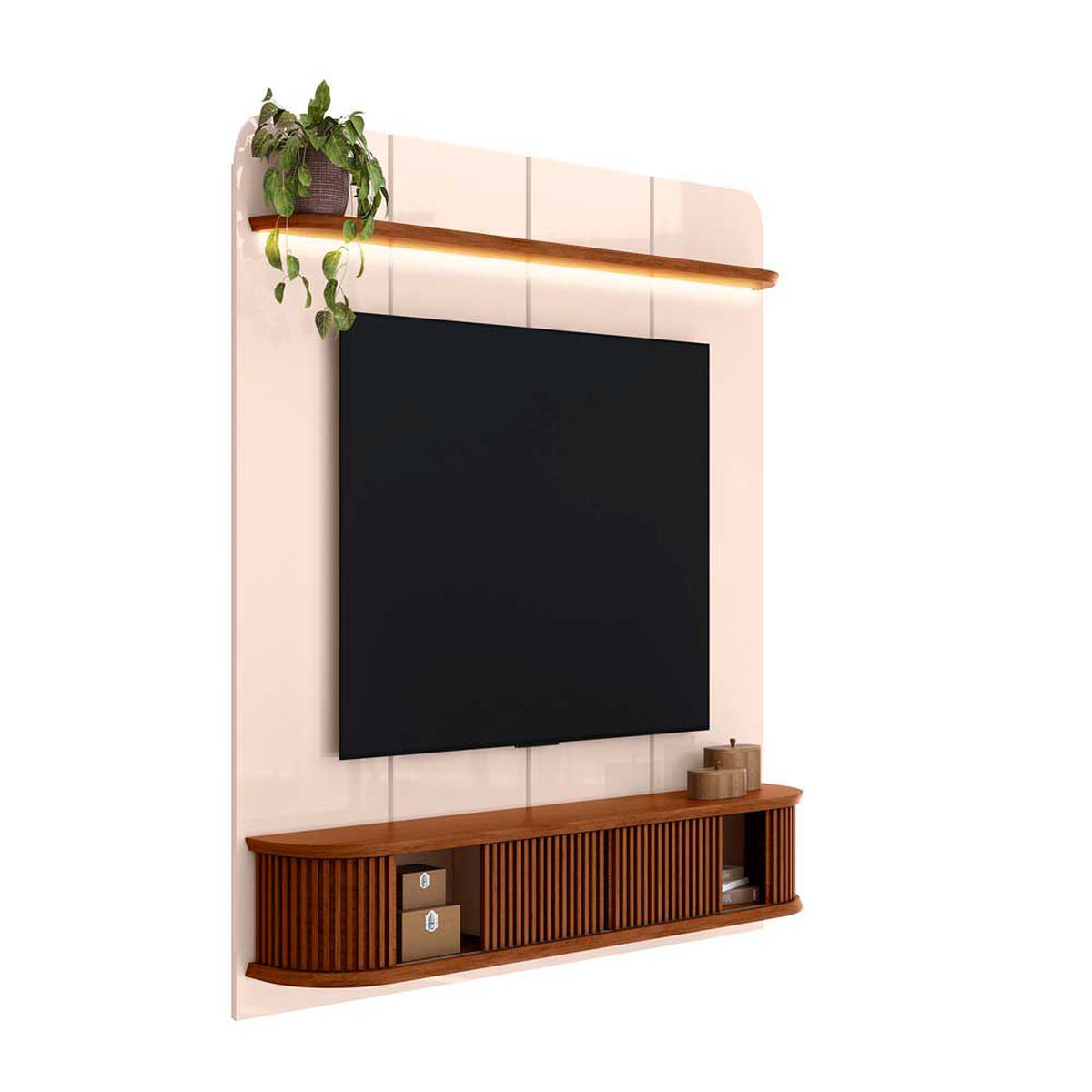 Panel TV Altavision Capri Blanco y Café