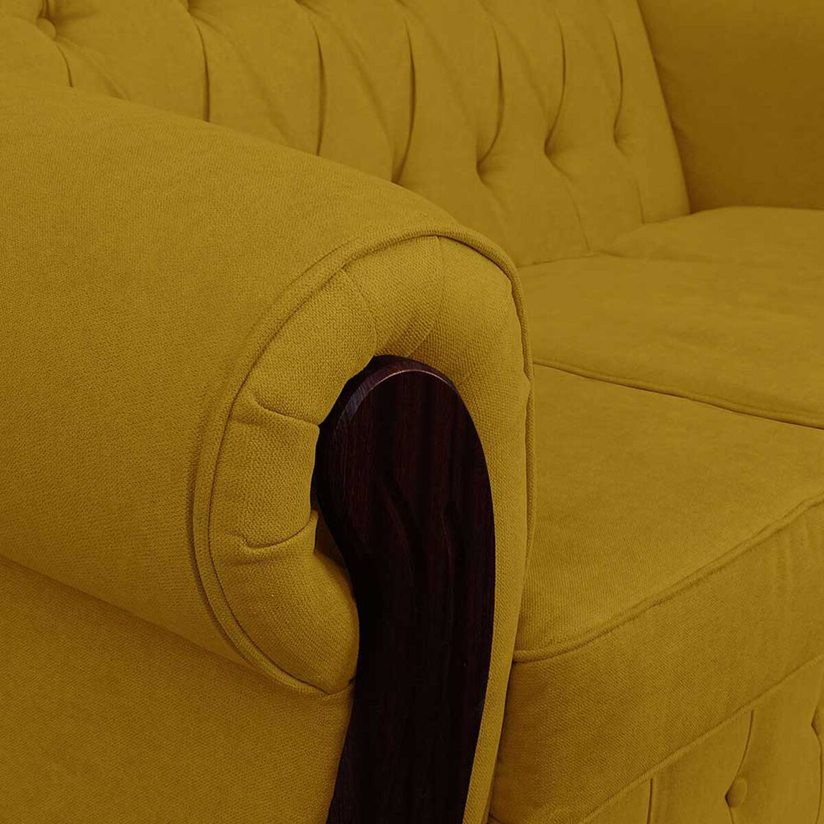 Sofá Elegant Detail Orlando 3 Cuerpos Tela Oro