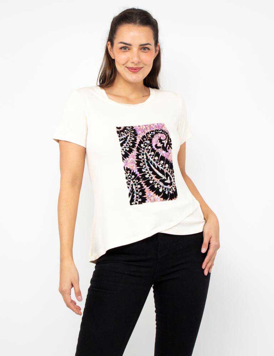 Polera Con Estampado Manga Corta Mujer Alma