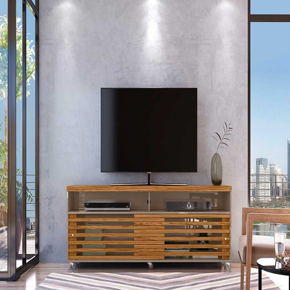Rack TV Altavision Cross Hasta 65" Fendi Natural