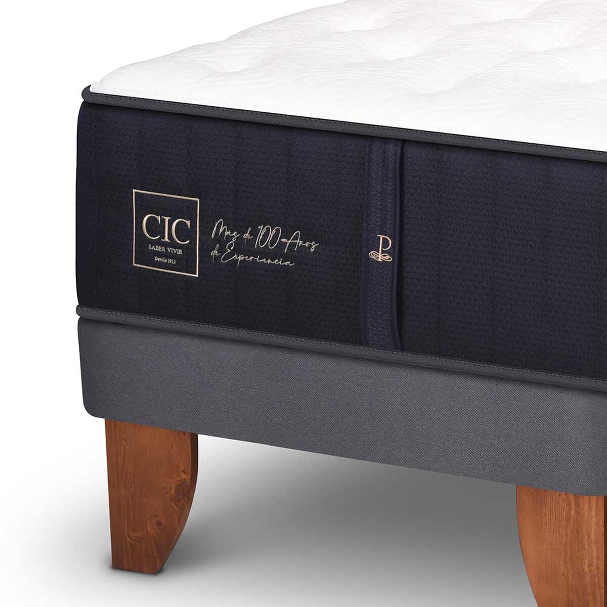 Cama Europea CIC Base Dividida 2 Plazas Premium + Respaldo + Veladores