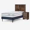Cama Europea Rosen 1,5 Plazas Autonomy + Respaldo + Velador Dolce
