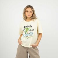 Polera Con Estampado Manga Corta Mujer Icono Amarillo