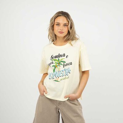 Polera Con Estampado Manga Corta Mujer Icono