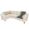 Sofá Seccional Izquierdo Living Factory New Paris Chaise Longue + Sofá 4 Cuerpos Crudo