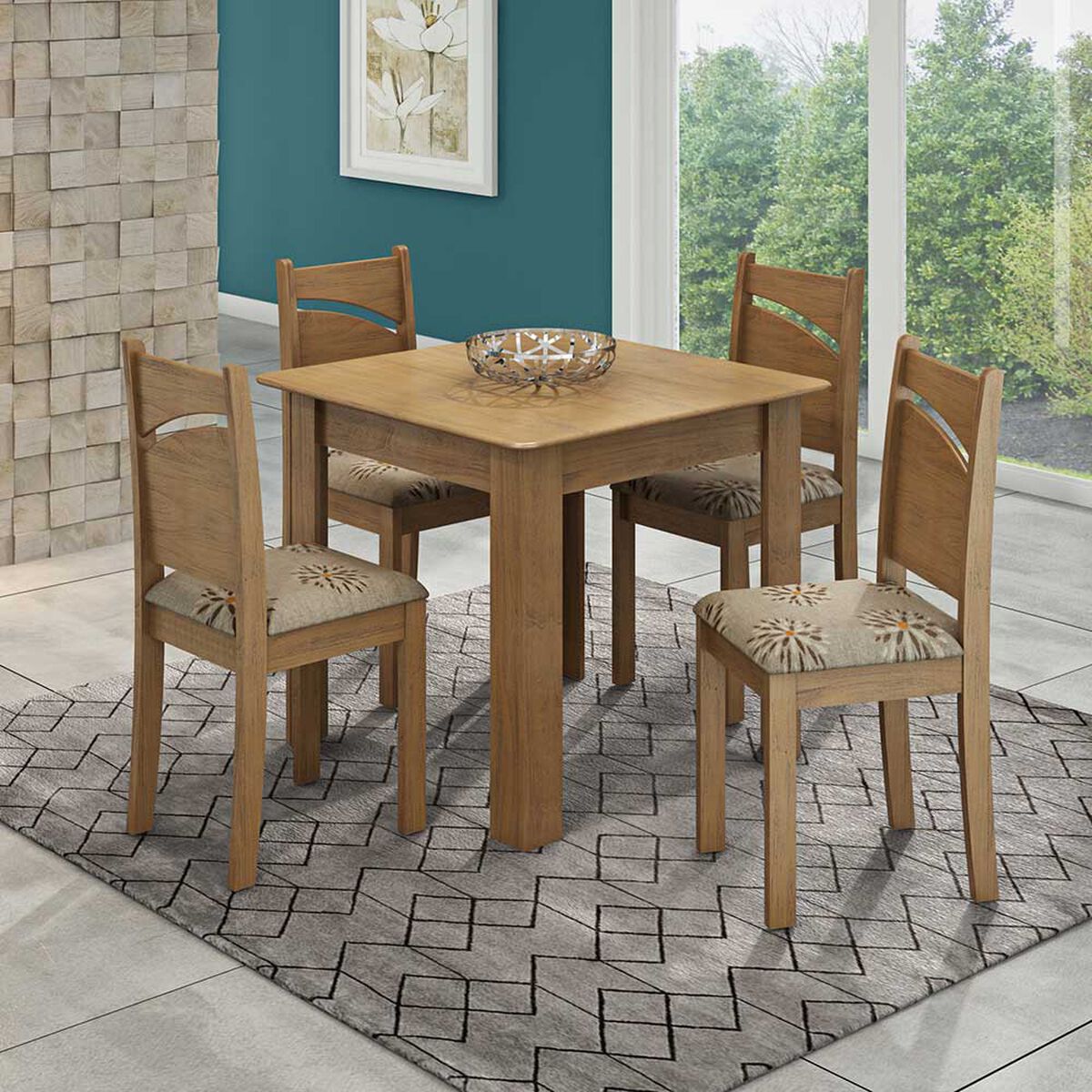 Juego de Comedor Jdo & Design Sully Nogal 4 Sillas