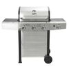Parrilla a Gas Encendido Electrónico BBQ Grill Michigan Acero Inoxidable 3 Quemadores Centrales + 1 Lateral