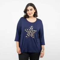 Polera Manga 3/4 Mujer Extralindas Azul, Burdeo, Crudo, Negro