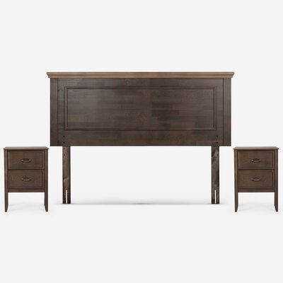 Imagen 1 del producto Respaldo 2 Plazas + 2 Veladores Rosen Anna Gris Rústico