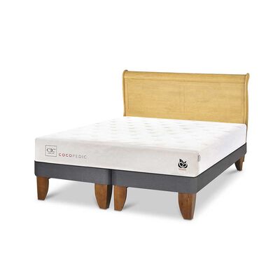 Imagen 2 del producto Cama Europea CIC Base Dividida King Cocopedic + Respaldo Miro Mostaza