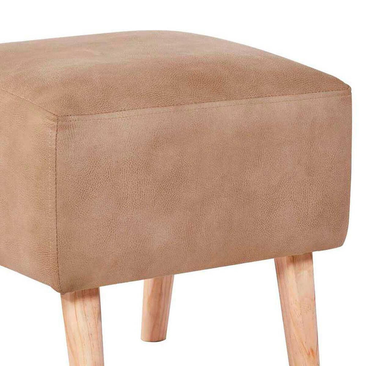 Pouf Latam Home Burdeos Cuero Kentucky Beige