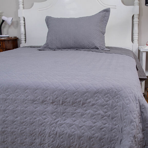Quilt Doral 1,5 Plazas Gris Velvety