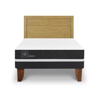 Cama Europea CIC 2 Plazas Ortopedic + Respaldo Milan Mostaza