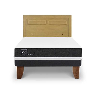 Imagen 1 del producto Cama Europea CIC 2 Plazas Ortopedic + Respaldo Milan Mostaza