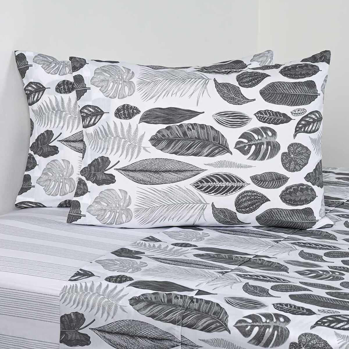 Juego de Sábanas Estampado Elements & Co 200 Hilos 2 Plazas BlackNature