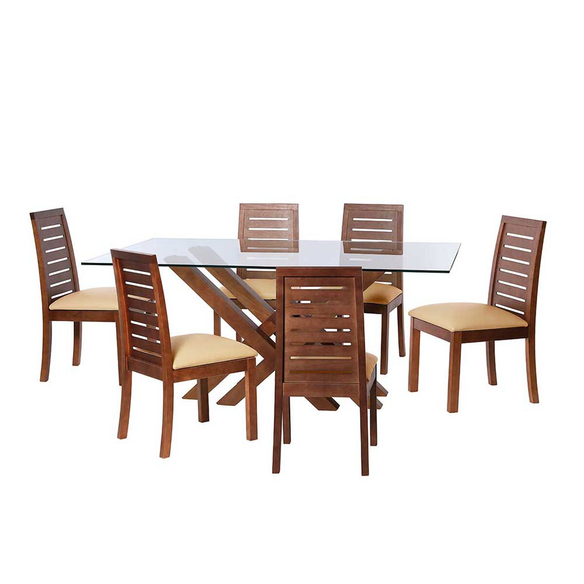 Juego de Comedor Latam Home Merida 6 Sillas Beige