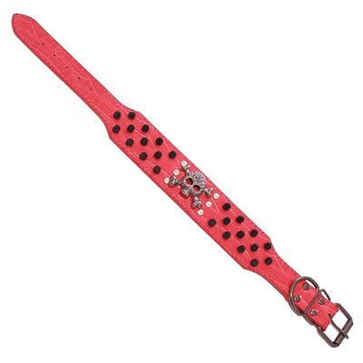 Imagen 2 del producto Collar Mascan Grueso Calavera Puntas Redondas Eco cuero para Perro null