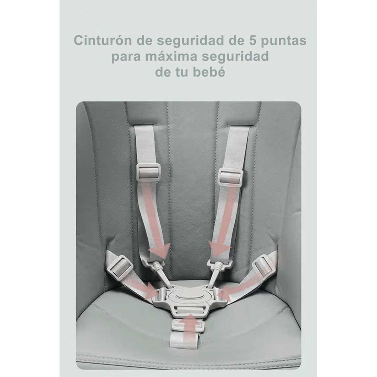 Silla de Comer Lubabycas Plegable con Ruedas Gris