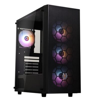 Imagen 1 del producto Gabinete BitFenix/ ​​Hades + Fuente de Poder 600W / 4 ventiladores/ Negro