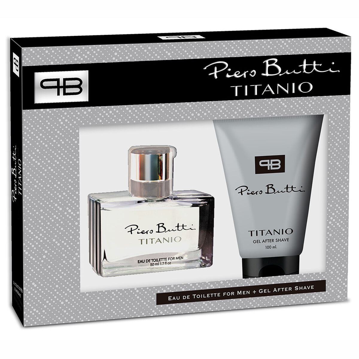 Estuche Piero Butti Titanio EDT 50 ml + Gel Aftershave