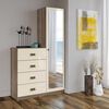 Cómoda Onessta Estilo Demolicion 4 Cajones 1 Puerta