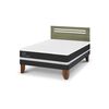 Cama Europea CIC 2 Plazas Ortopedic + Respaldo Munich Olivo