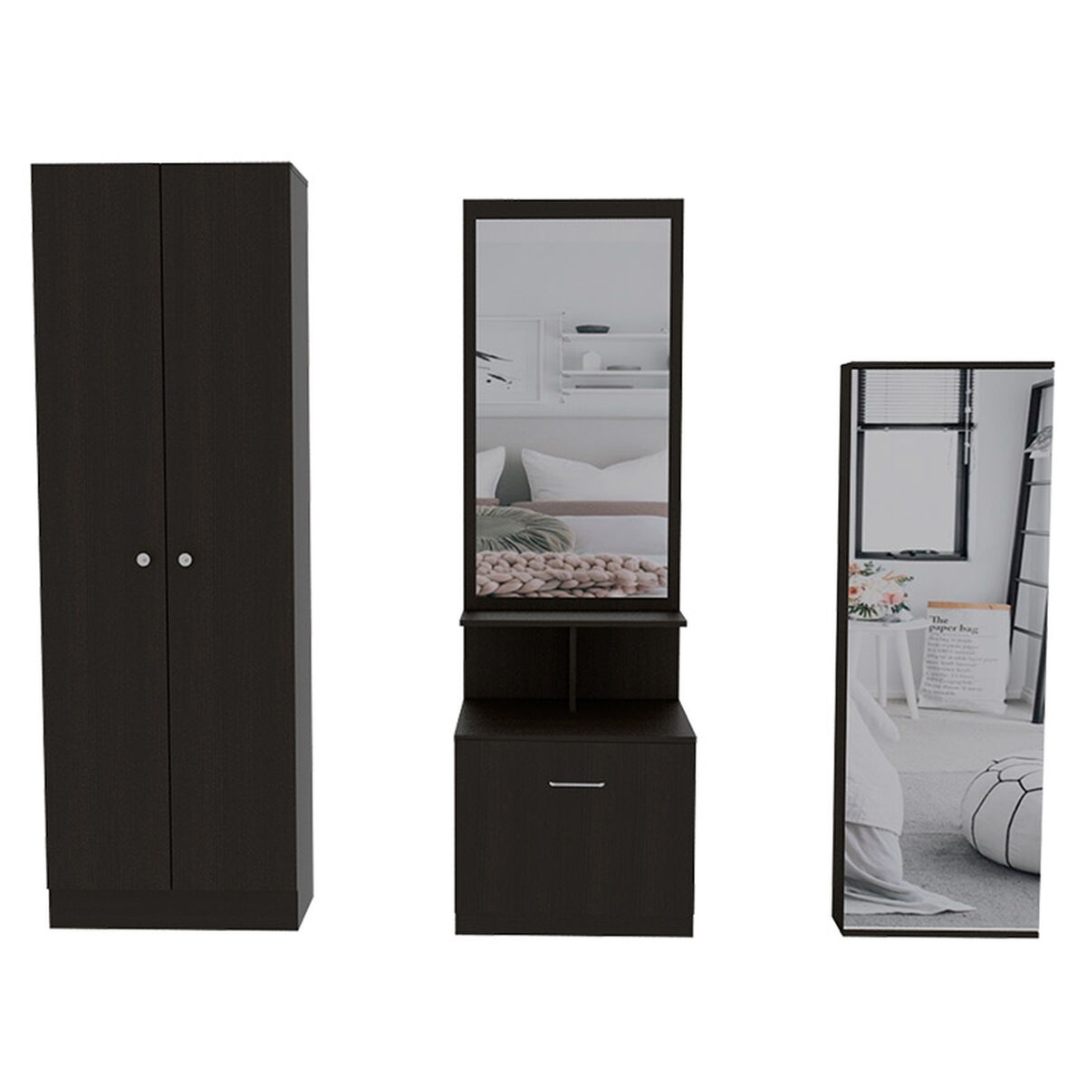 Set Clóset + Zapatero + Velador Multifuncional z-54R