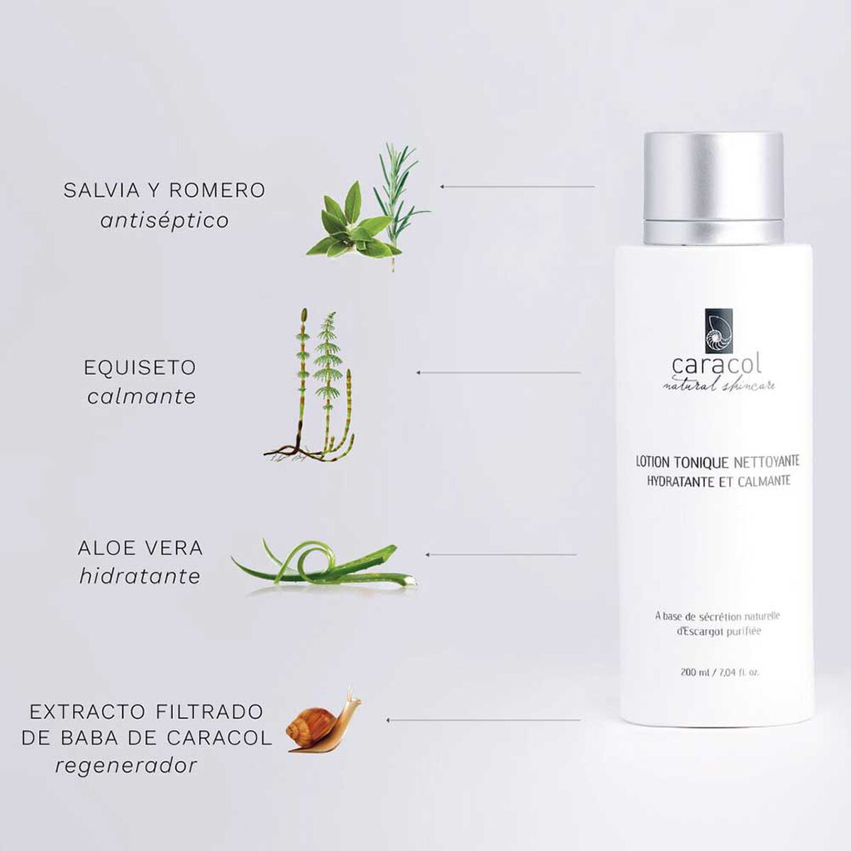 Tónico Hidratante Facial Caracol Natural 200 ml