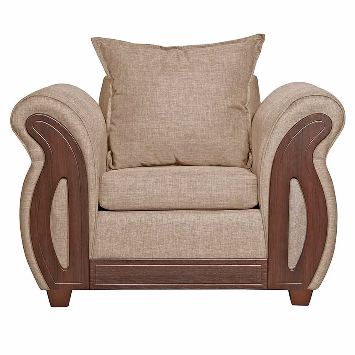 Juego de Living Ruzam Mobel Isidora Sof&aacute; 3 Cuerpos + Dos Sillones 1 Cuerpo Lino Beige