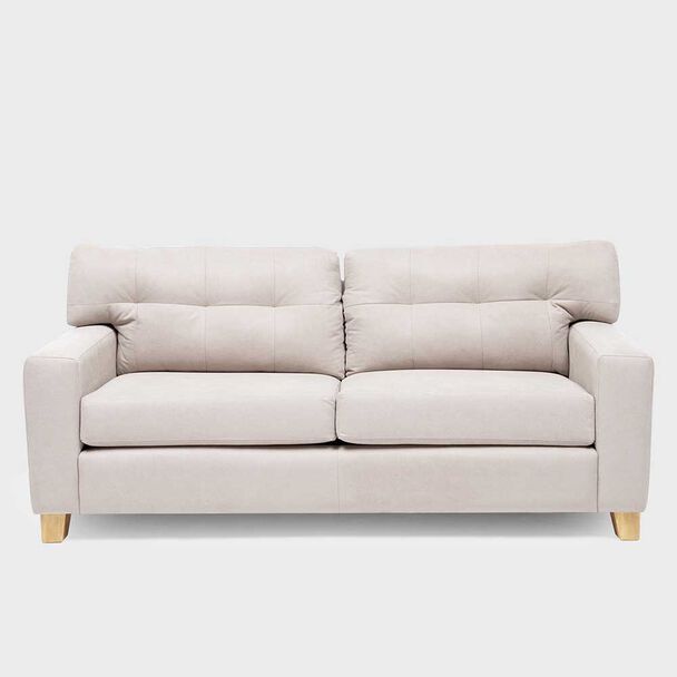 Sofá Almore Niza Tela 3 Cuerpos Beige