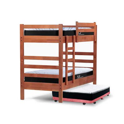 Camarote Triple Latam Home 1 Plaza Zen + Colchón Top Foam Palo Rosa