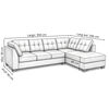 Seccional Derecho Muebles MPR Edimburgo 5 Cuerpos Gris Medio