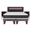 Cama Europea CIC Base Dividida 2 Plazas Ortopedic + Respaldo + 2 Veladores New Munich