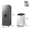 Refrigerador Samsung Top Mount Freezer 345 L Water Dispenser + Lavadora de carga superior Samsung RT35CG5540S9ZS 8 kg