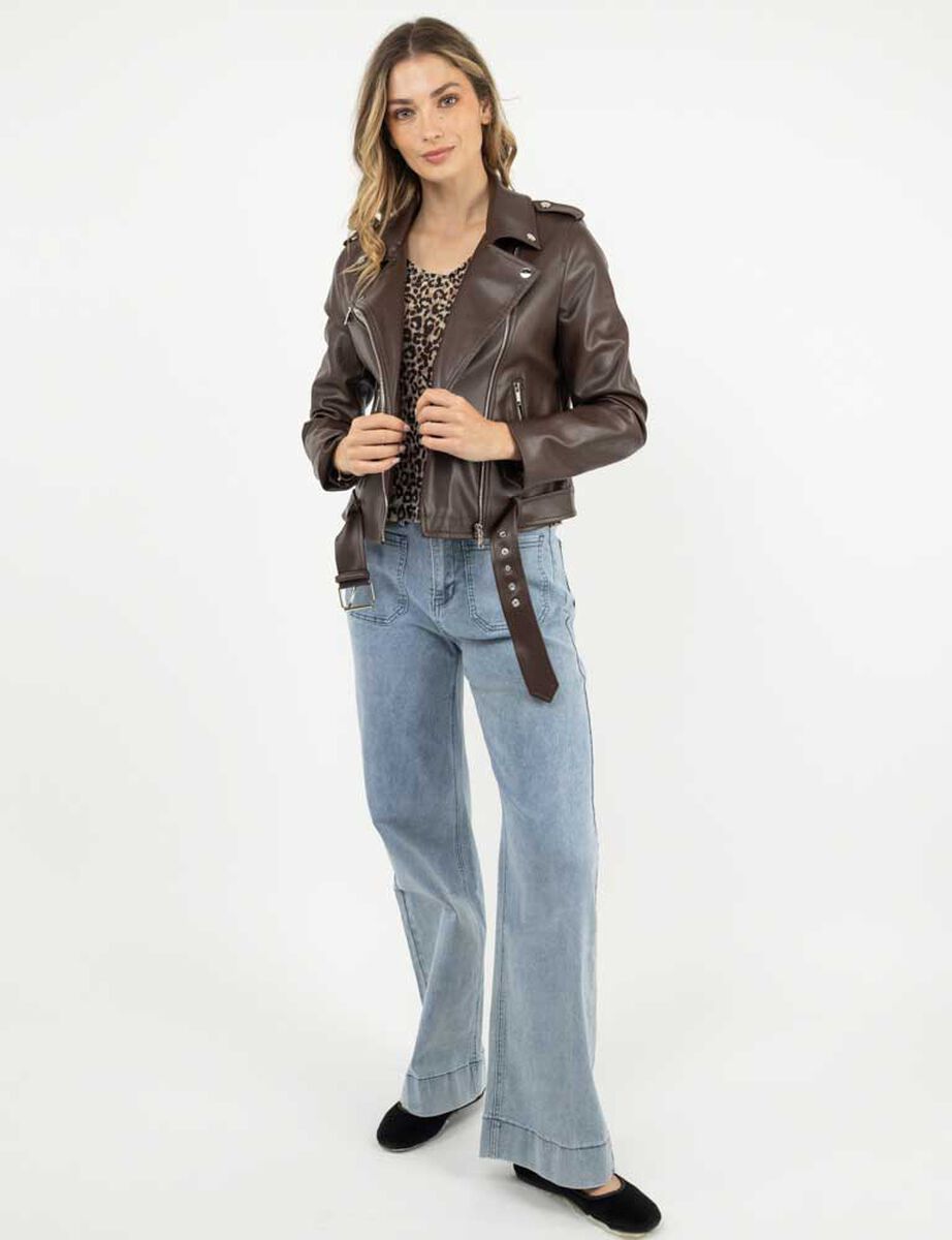 Chaqueta Biker Ecocuero Mujer Zibel