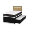 Cama Nido CIC 1,5 Plazas Ortopedic + Respaldo Munich Mostaza
