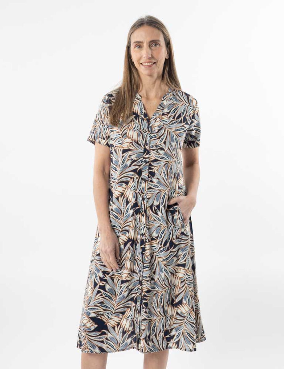 Vestido Midi Manga Corta Mujer Portman Club
