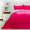 Plumón Flannel Sherpa Fucsia 2 Plazas