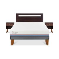 Cama Europea CIC 2 Plazas Excellence Plus New Munich + Respaldo + 2 Veladores New Munich