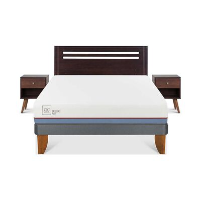 Imagen 1 del producto Cama Europea CIC 2 Plazas Excellence Plus New Munich + Respaldo + 2 Veladores New Munich